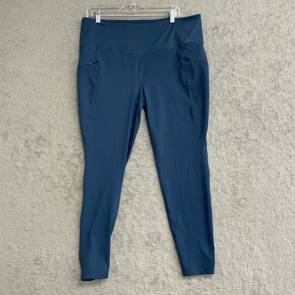NWOT Eddie Bauer Trail Tight  Womens XL High-Waisted Navy Leggings Side Pocket - Picture 4 of 9